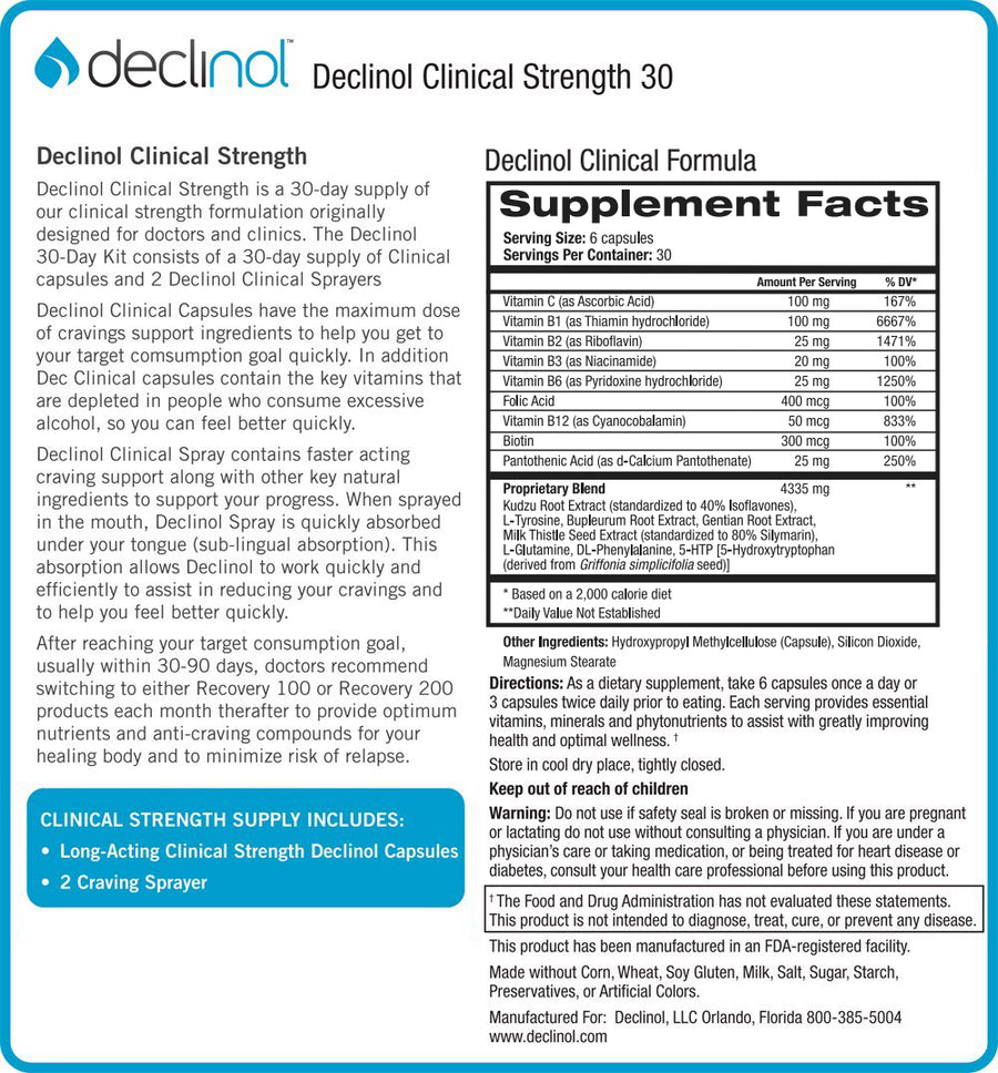 Declinol Maximum Clinical Strength 30 Day Supply